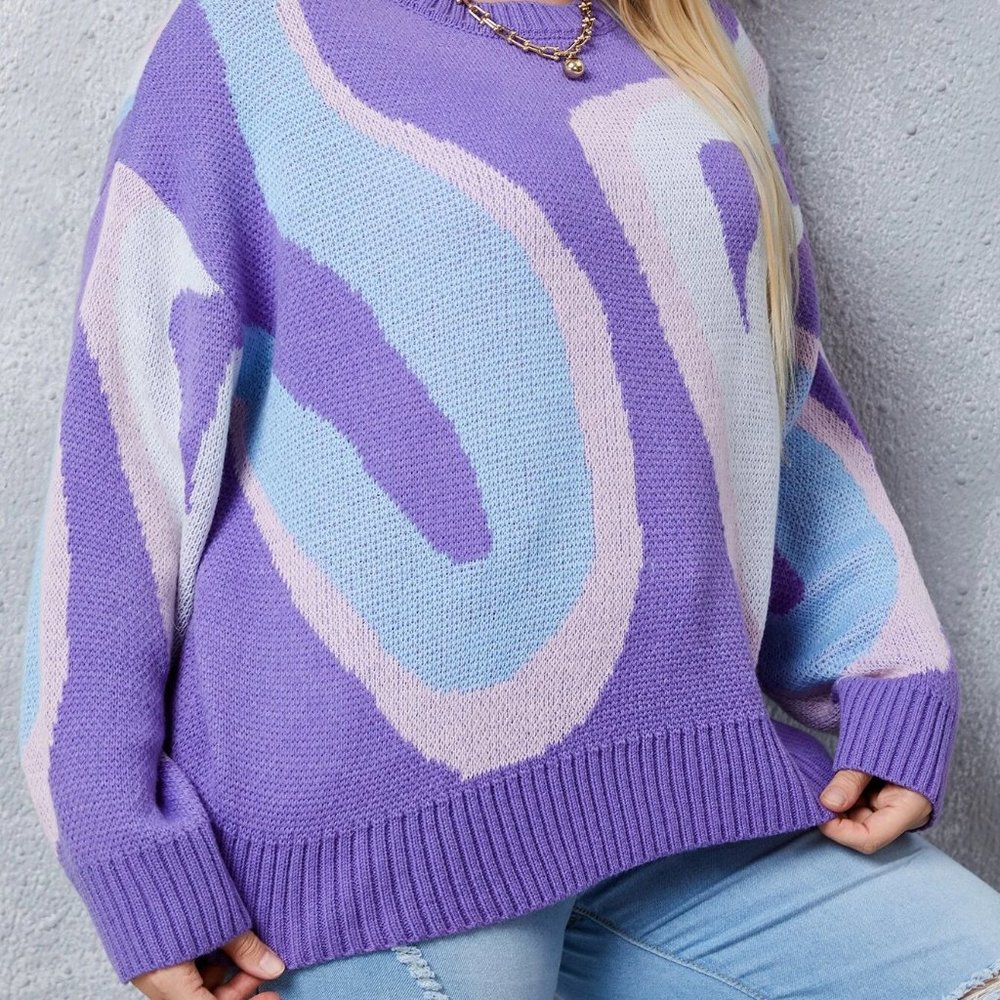 Color Block Drop Shoulder Sweater. NWOT.
